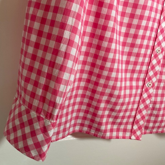 Talbots Pink Gingham Button Down Shirt - Picture 6 of 9